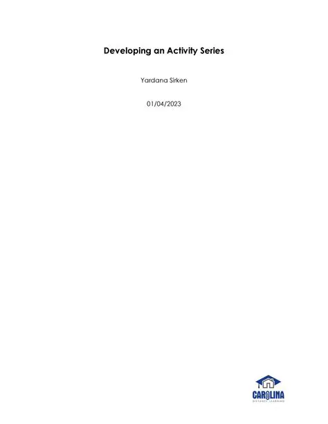 Developing more accurate activity series