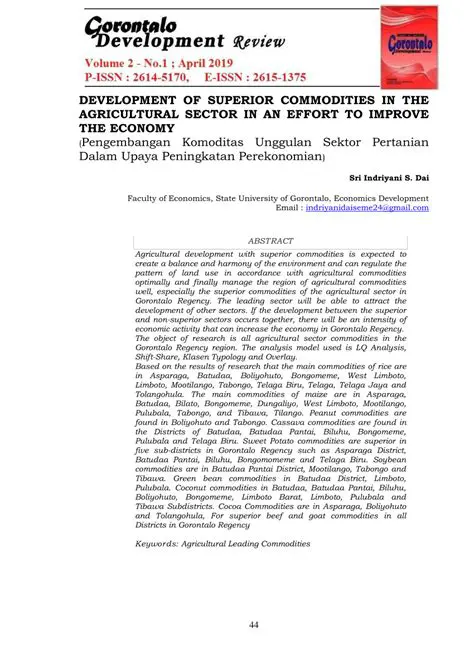 Development of Superior Commodities