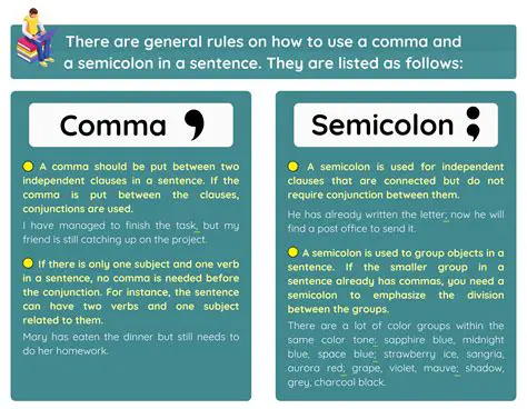 Differences between Semicolons and Commas