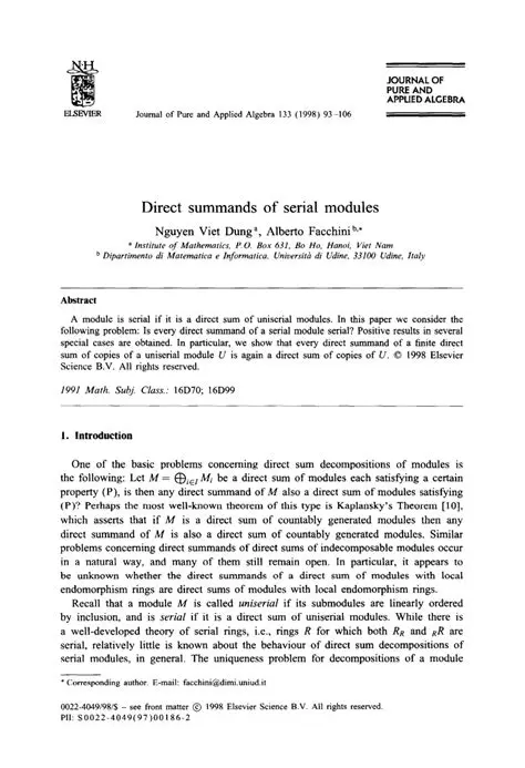Direct Summands and Free Modules