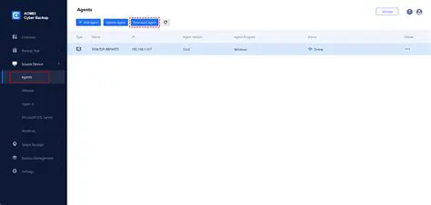 Download and Install the Backup Agent