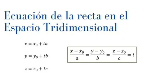 Ecuaciones de rectas en un espacio tridimensional