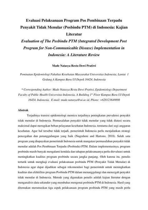 Efforts to Increase the Use of PTM Posbindu