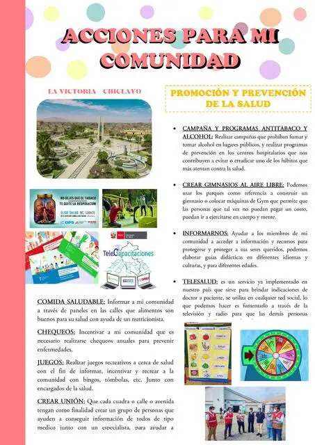 Ejemplos de acciones importantes para la comunidad