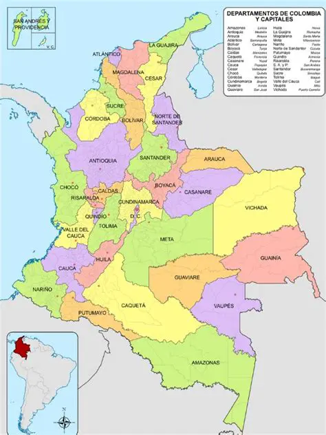 Ejemplos de departamentos en Colombia