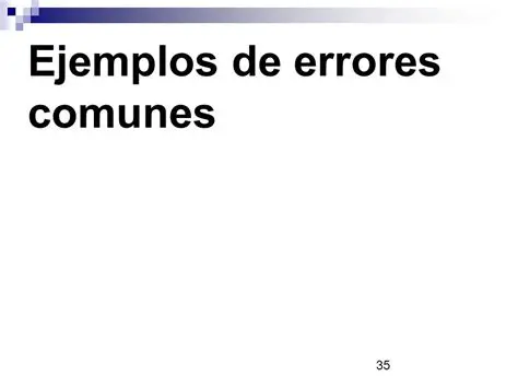 Ejemplos de errores comunes