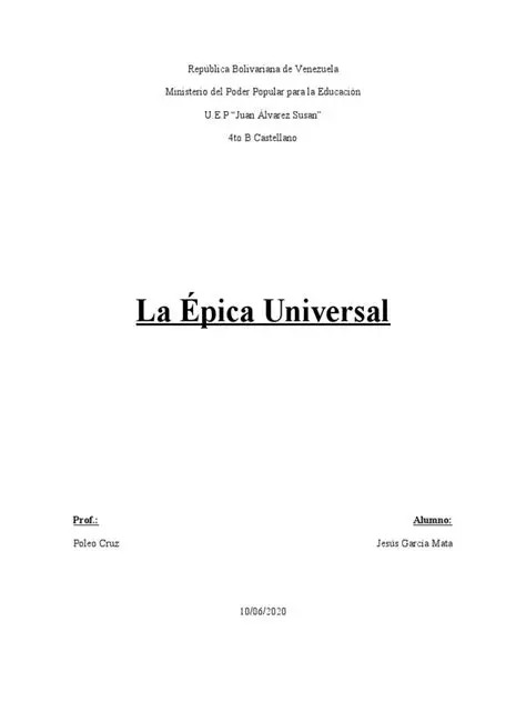 Ejemplos de la epica universal