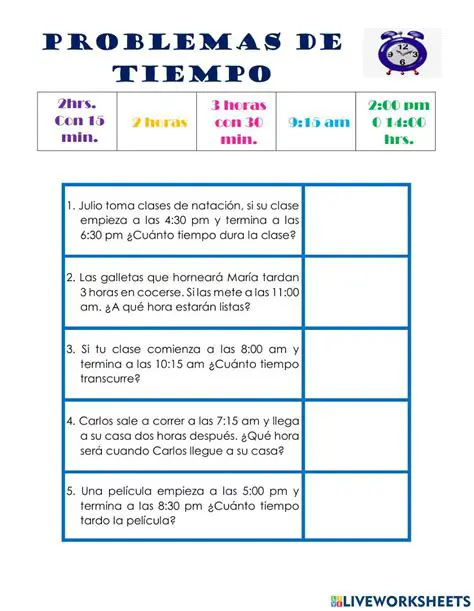Ejemplos de Problemas de Tiempo y Hora