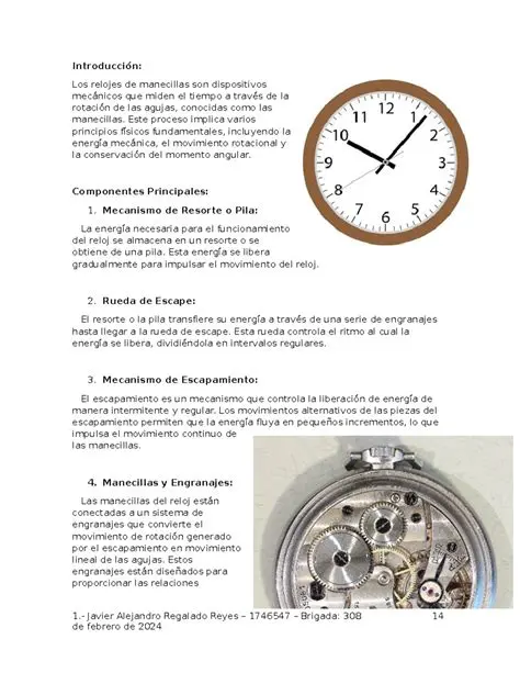 El Movimiento de las Manecillas de un Reloj