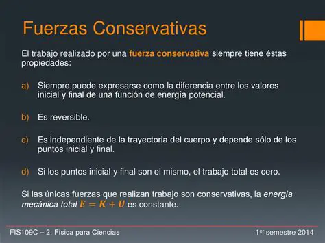 El trabajo realizado por una fuerza conservativa