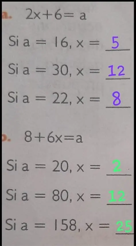 Encontrando los valores de x