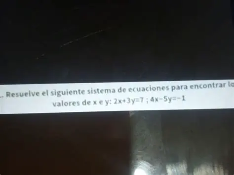 Encontrar los valores de x e y