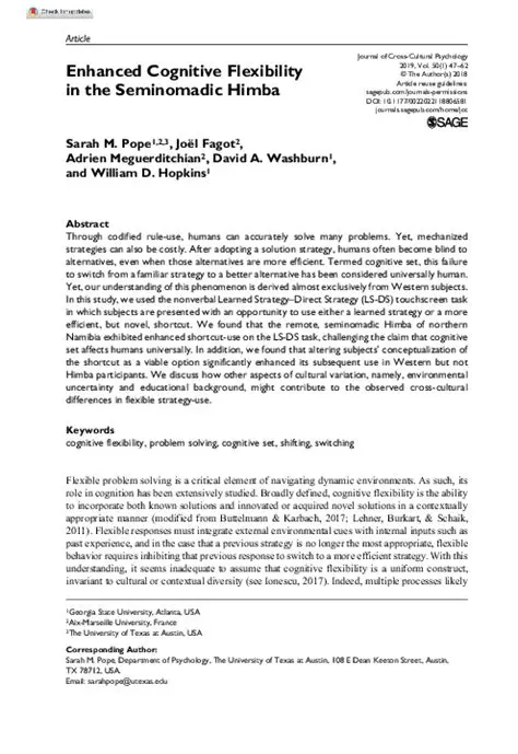 Enhanced cognitive flexibility