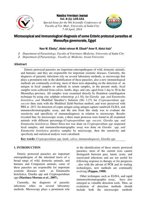 Enteric Protozoal Parasites