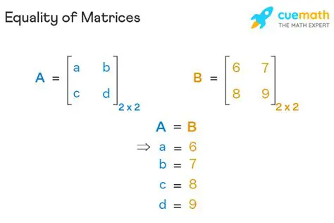 Equality of Matrices A and B