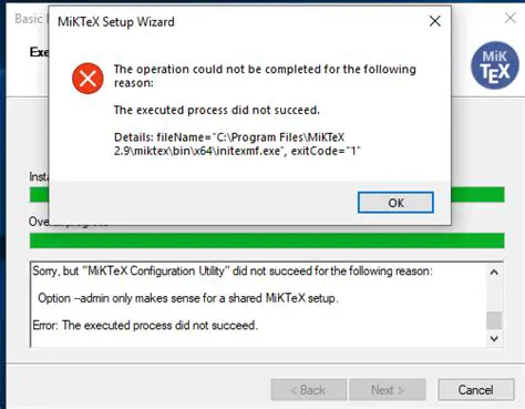 Error while updating MiKTex