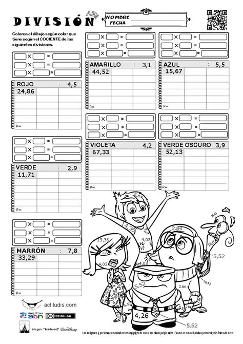 Escribe el dividendo y el divisor