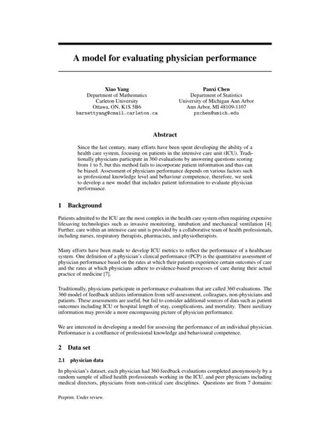 Evaluating physician performance