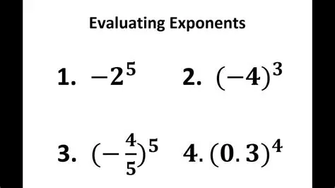 Evaluating the Terms with Exponents