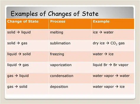 Examples of Changes of State