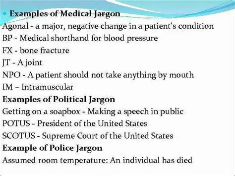 Examples of Medical Jargon