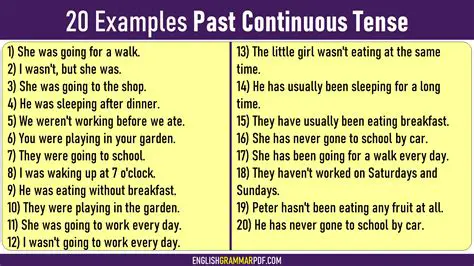 Examples of Past Continuous