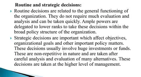 Examples of Routine Decisions