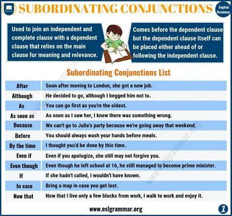 Examples of Subordinating Conjunctions