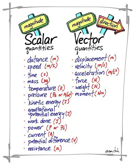 Examples of Vector and Scalar Quantities