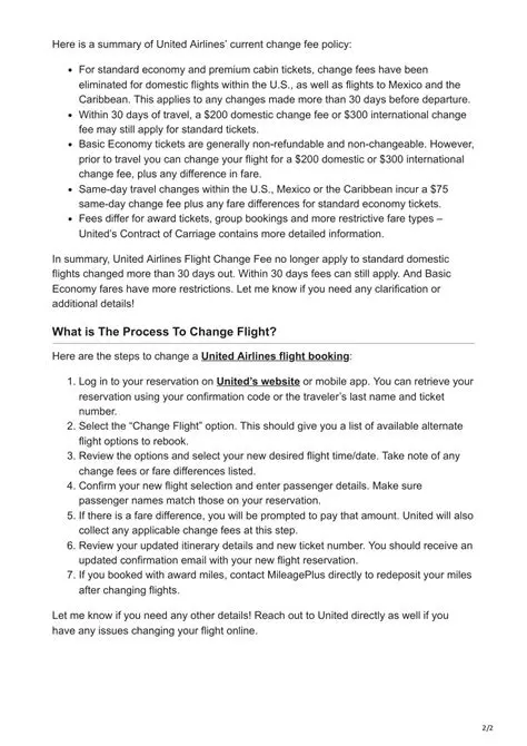 Exceptions to the Change Fee Policy