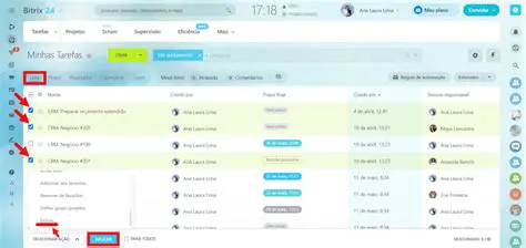 Excluir tarefas existentes