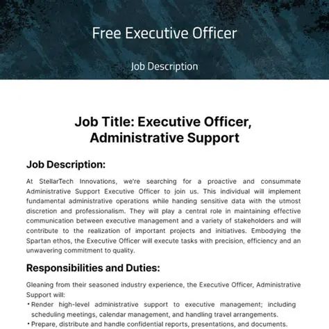 Executive Administrative Officer Job Description: Your Guide to a Pivotal Role