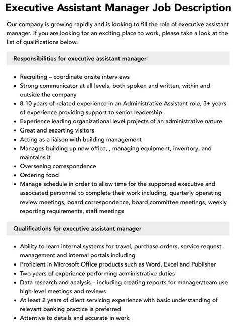 Executive Assistant Manager Jobs: A Comprehensive Guide to Roles, Responsibilities, and Opportunities