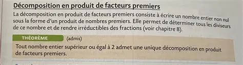 Exemples de facteurs premiers