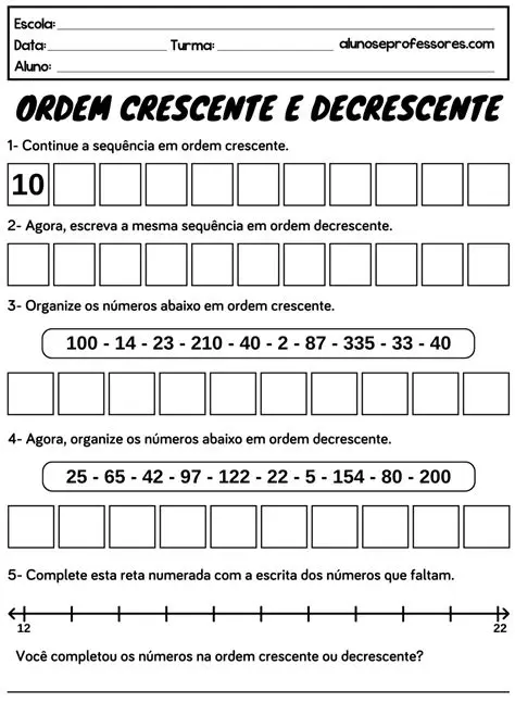 Exemplo de Ordem Crescente