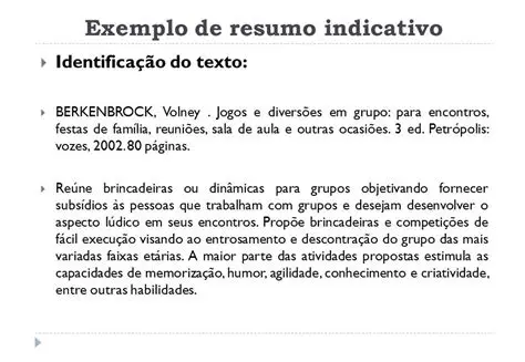 Exemplo de Resumo Indicativo