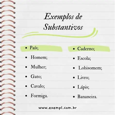 Exemplos de Substantivos Comuns