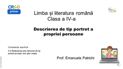 Exemplu de descriere tip portret