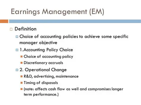 Expense and Earnings Management