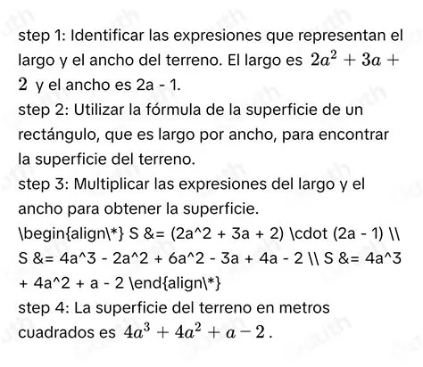 Expresiones para largo y ancho