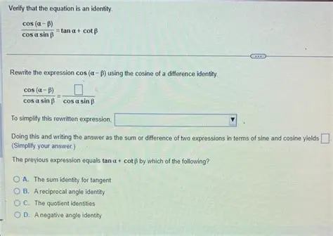 Expressing the Given Expression as a Sum or Difference of Cosine