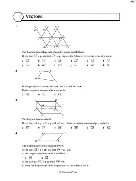 Expressing Vectors in Terms of p