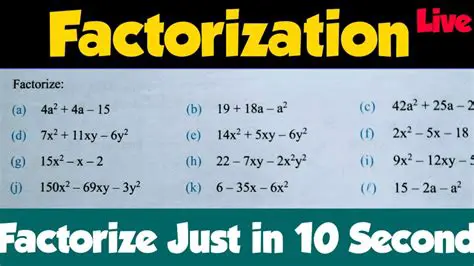 Factorization of Algebraic Expressions