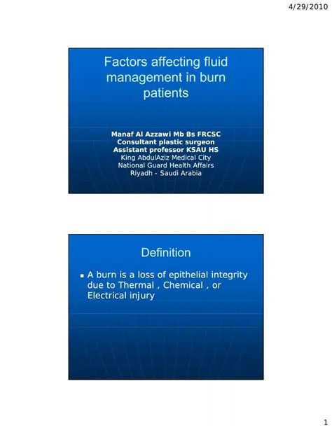 Factors Affecting Fluid Management