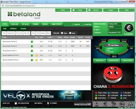 Features of Betaland Poker