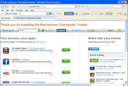 Features of Files1dotcom Toolbar
