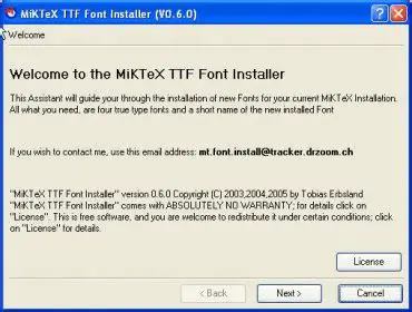Features of MiKTeX TTF Font Installer