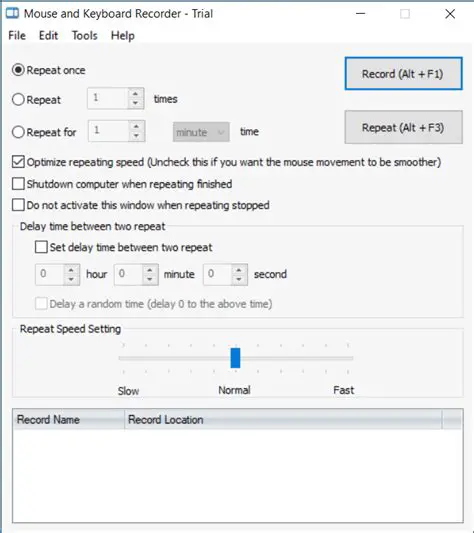 Features of Mouse and Keyboard Recorder