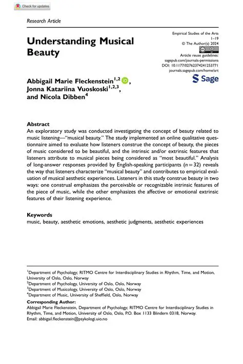 Features of Musical Beauty