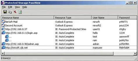 Features of Protected Storage PassView